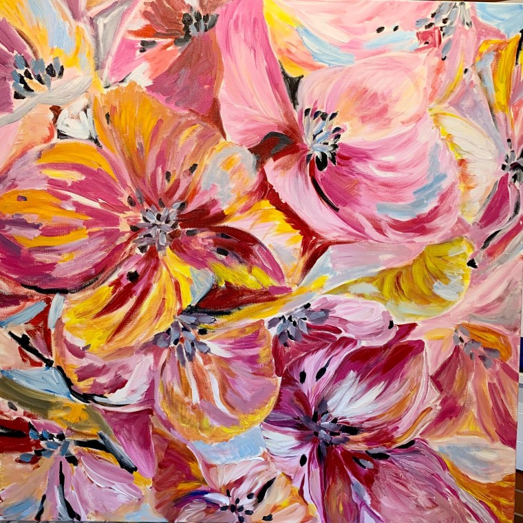 Späte Hortensie, 1m x 1m, 2020