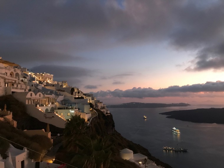 Sonnenuntergang Firostefani Santorin, 2019